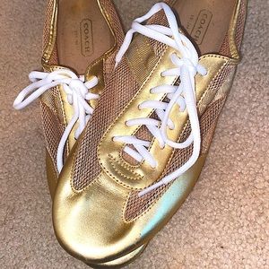 Coach Gold Tennis Shoes